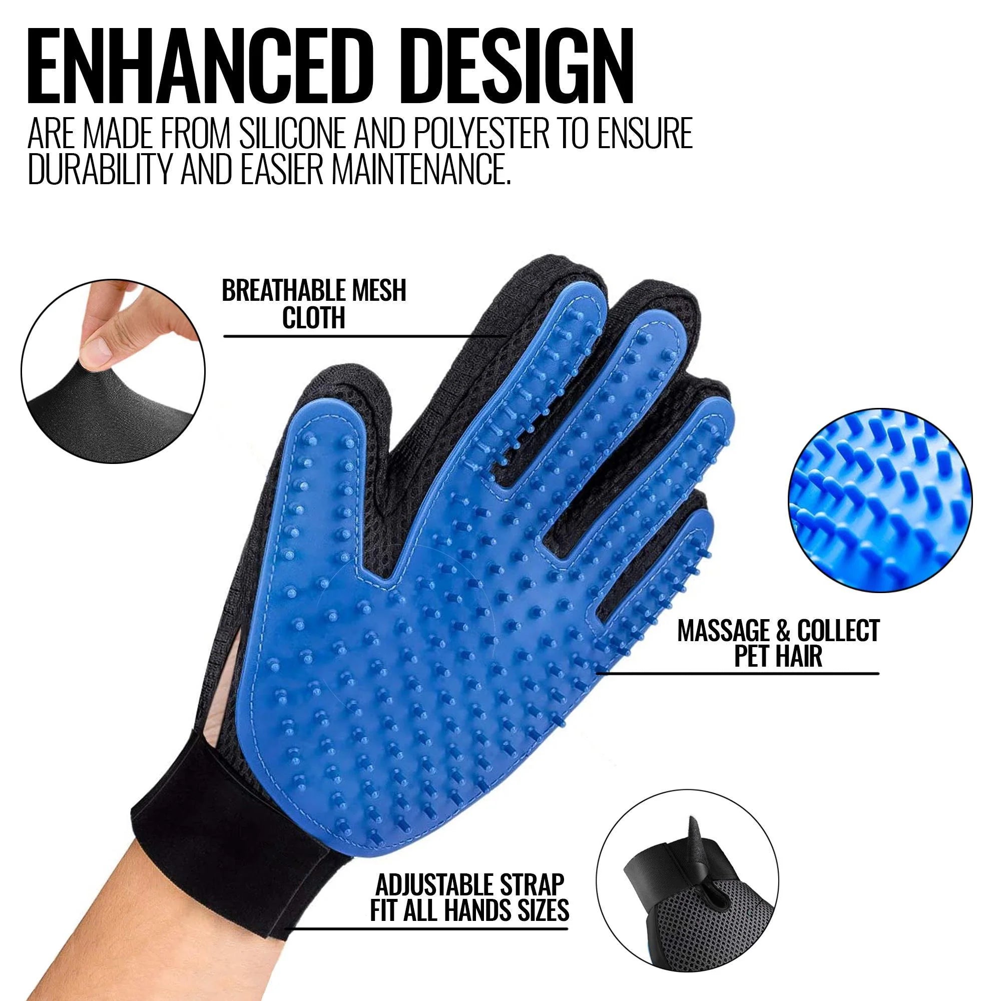 Pet Deshedding Grooming Gloves