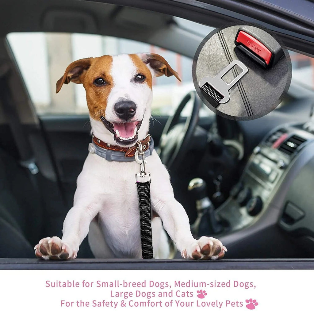 Pet Car Seat Belt 2-Pack, Adjustable