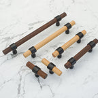 Vintage Walnut Wood Cabinet Pulls