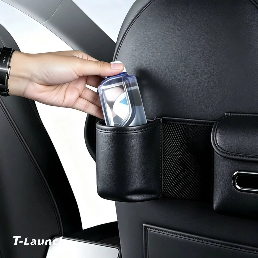 Nappa Leather Seat Back Kick Protector & Organizer for Tesla Model 3/Y 2019+
