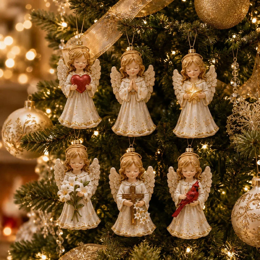 24-Day Angel Christmas Advent Calendar | 24 Unique Faith-Inspired Angel Ornaments with Hanging Loops for Daily Advent Surprises & Tree Display