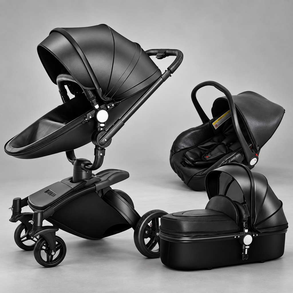 360 Degree Rotation Baby Stroller 3 in 1 with Car Seat