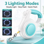 MirokenRechargeable Light-Up Retractable Dog Leash for Night Walks - Helps Small Dogs Stay Visible & Easy to Control