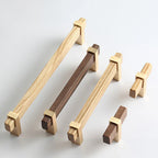 Architectural Square Walnut Wood Cabinet Pulls