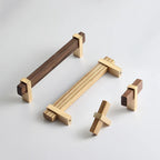 Architectural Square Walnut Wood Cabinet Pulls