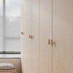 Architectural Square Walnut Wood Cabinet Pulls