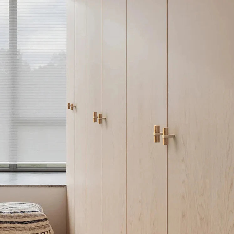 Architectural Square Walnut Wood Cabinet Pulls