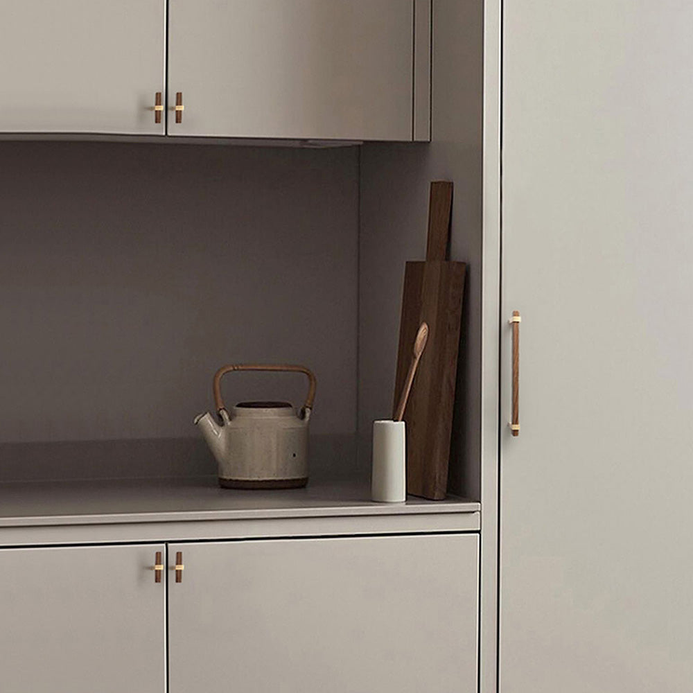 Architectural Square Walnut Wood Cabinet Pulls