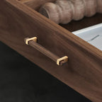 Architectural Square Walnut Wood Cabinet Pulls