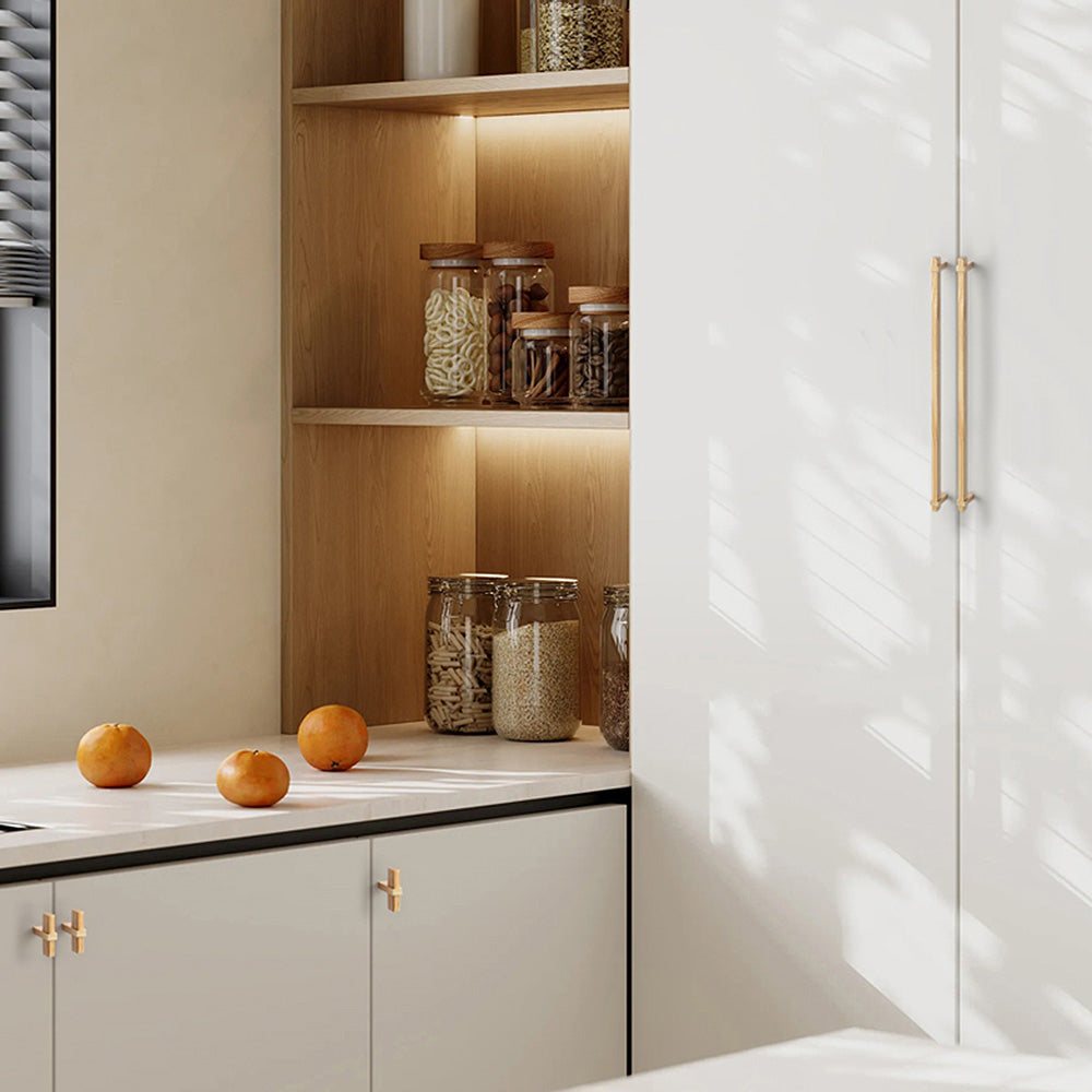 Architectural Square Walnut Wood Cabinet Pulls