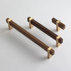 Architectural Square Walnut Wood Cabinet Pulls
