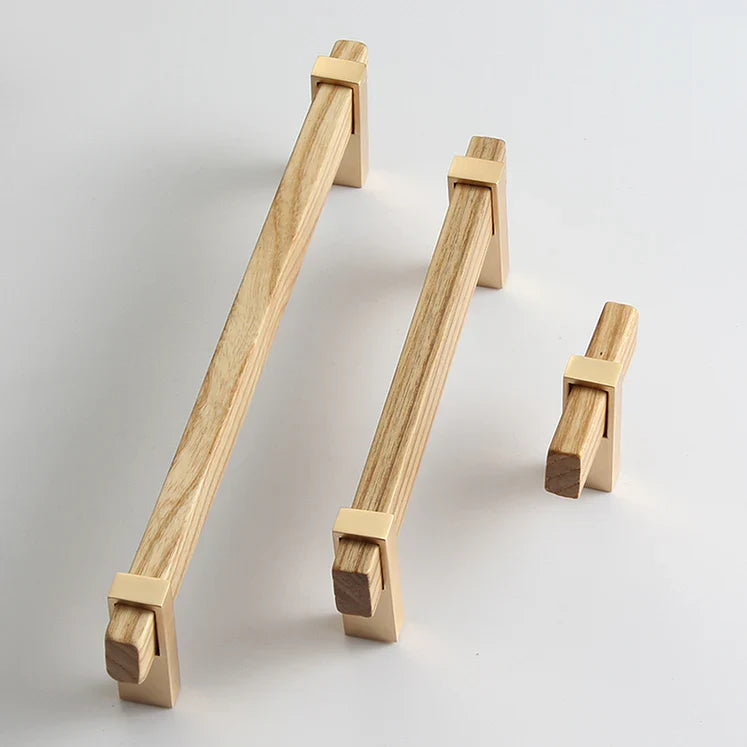 Architectural Square Walnut Wood Cabinet Pulls