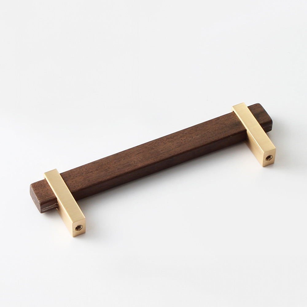 Architectural Square Walnut Wood Cabinet Pulls
