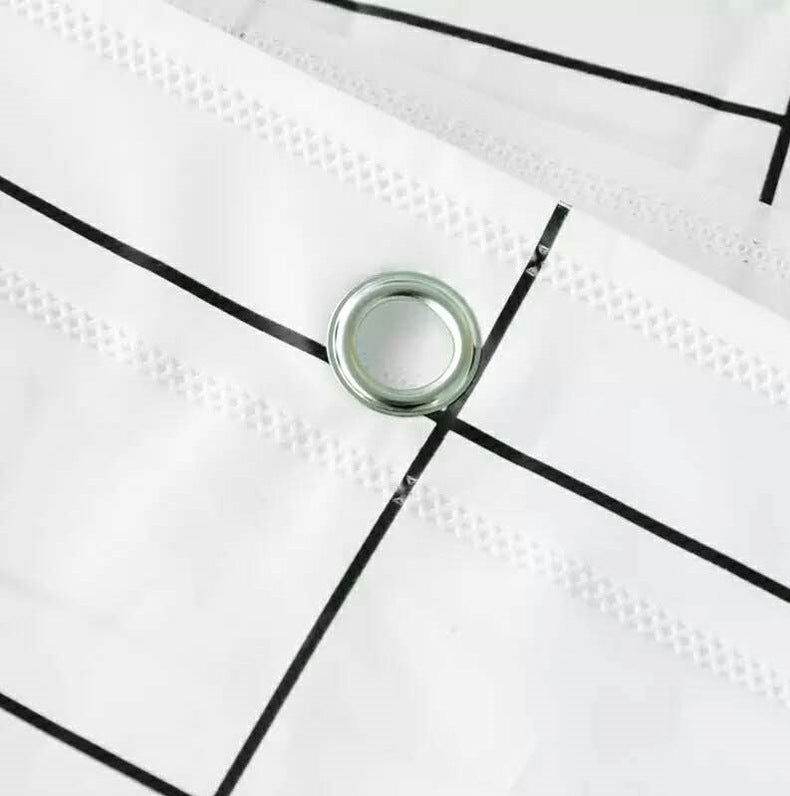 1Minimalist Checkered Shower Curtain Miroken