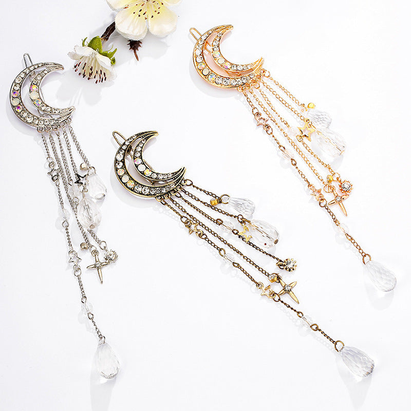 1Celestial Moon-Inspired Dangle Brooch Miroken