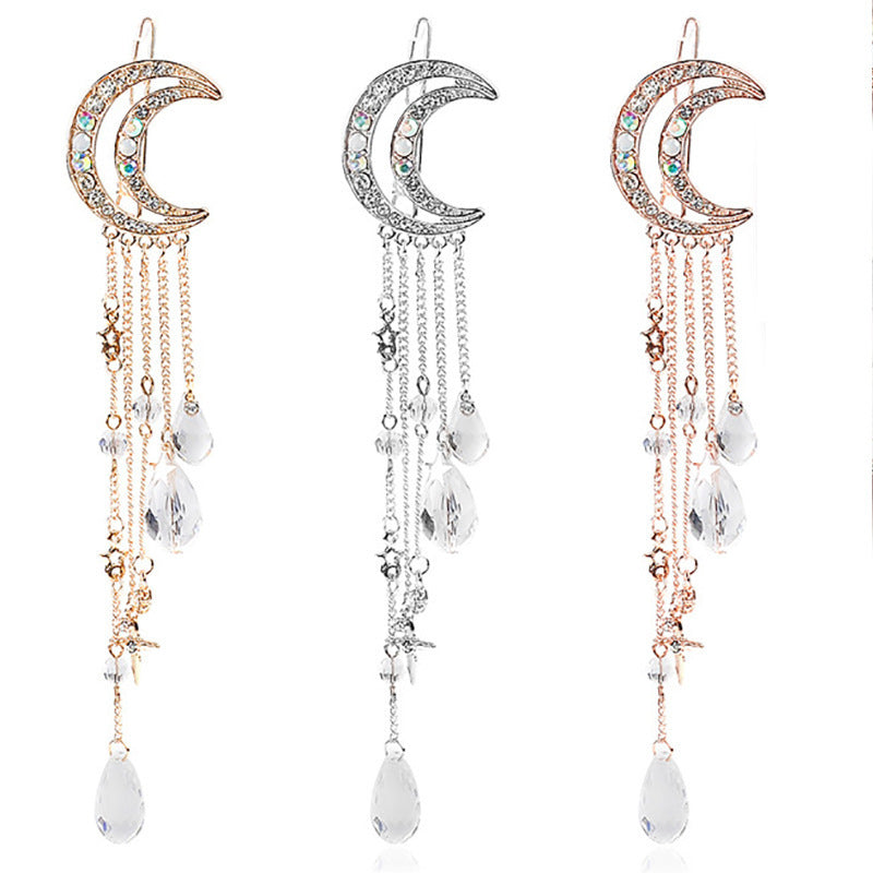 1Celestial Moon-Inspired Dangle Brooch Miroken