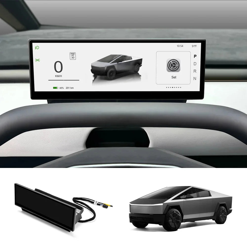 10.88" Large Instrument Cluster Head Up Display for Tesla Model 3/Y/Cybertruck