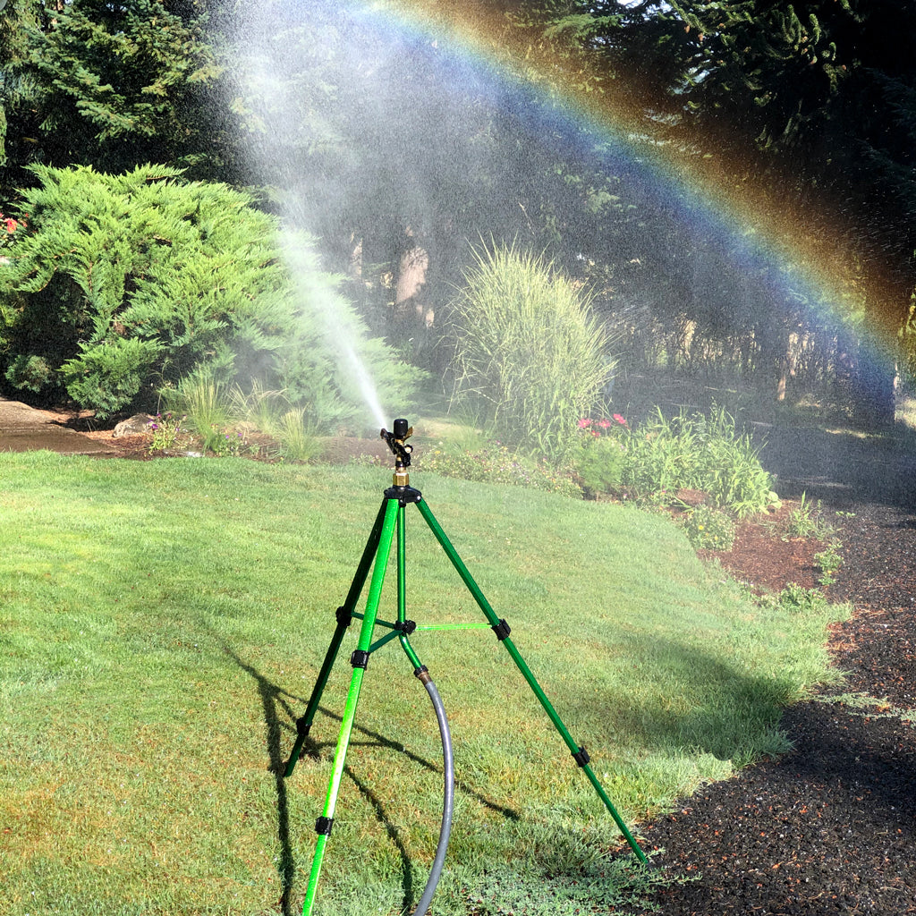 Brass Rotating Tripod Sprinkler for Lawn Garden Yard Watering