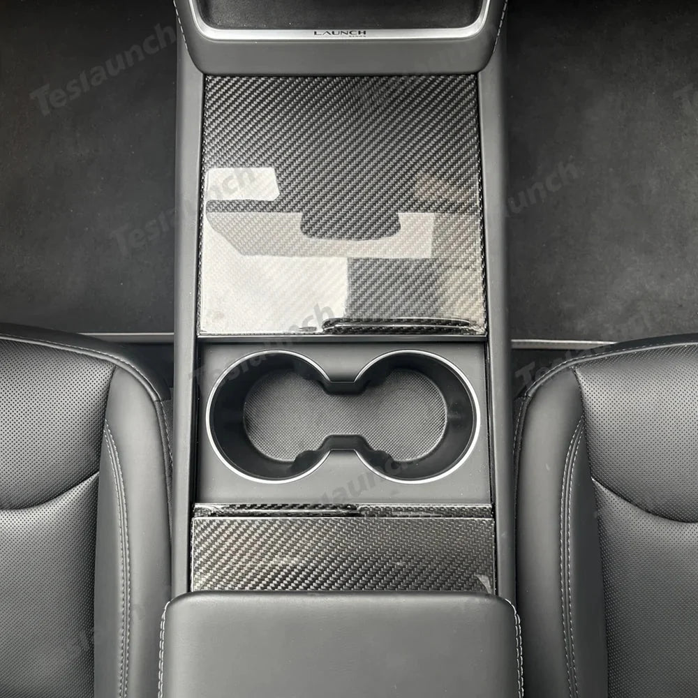 [Real Carbon Fiber] Center Console Panel Cover for Tesla Model YL 2026+
