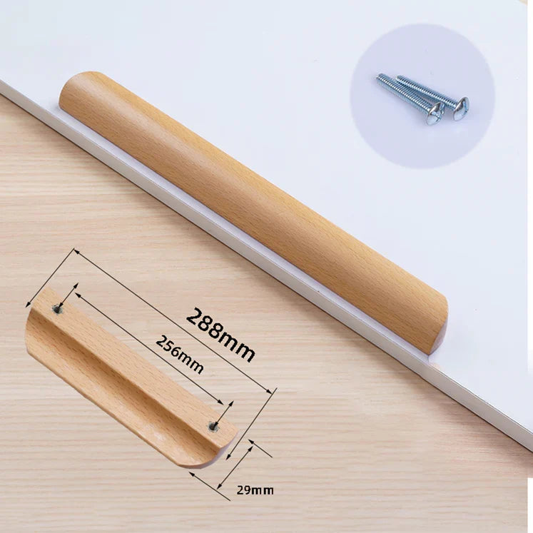 Modern Solid Wood Finger Edge Pulls for Cabinets and Drawers