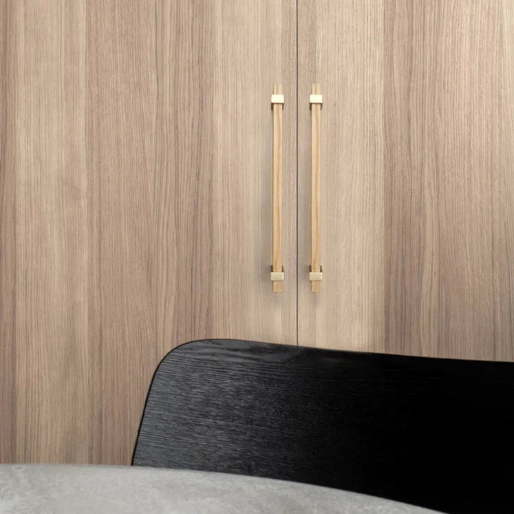 Architectural Square Walnut Wood Cabinet Pulls