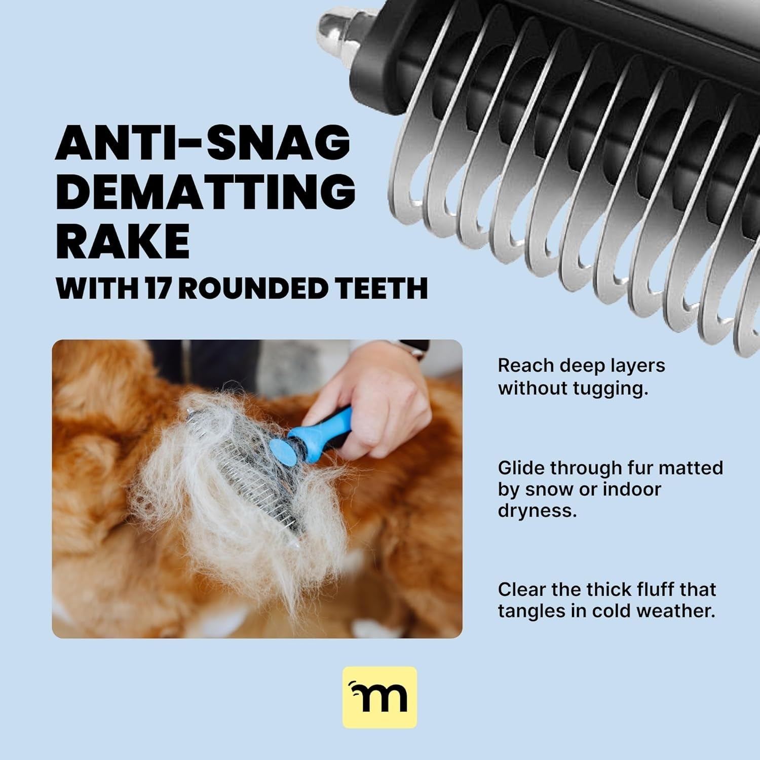 2-in-1 Dog Deshedding Brush & Rake