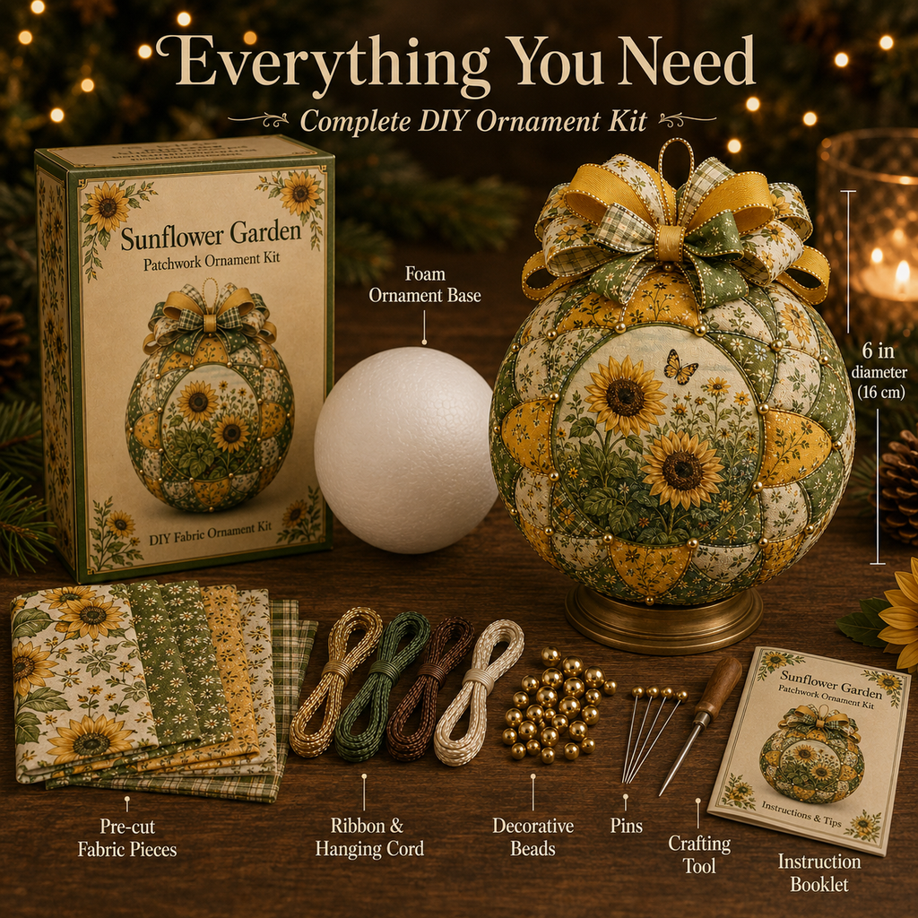 Garden & Birds Patchwork Ornament DIY Kit