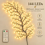 Flexible LED Branch Lights | Remote-Controlled Holiday Wall Decor
