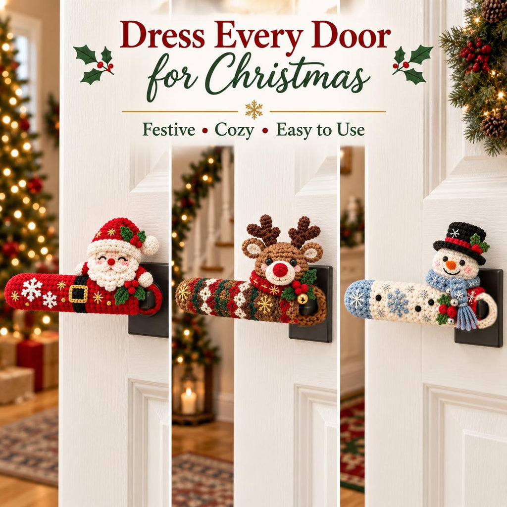 Handcrafted Holiday Friends Door Handle Covers