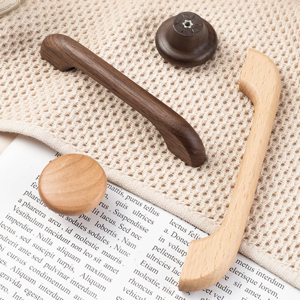 Soft Modern Solid Wood Curved Arch Cabinet Pulls
