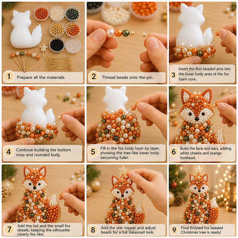 Animal-Themed Beaded Christmas Tree DIY Kit