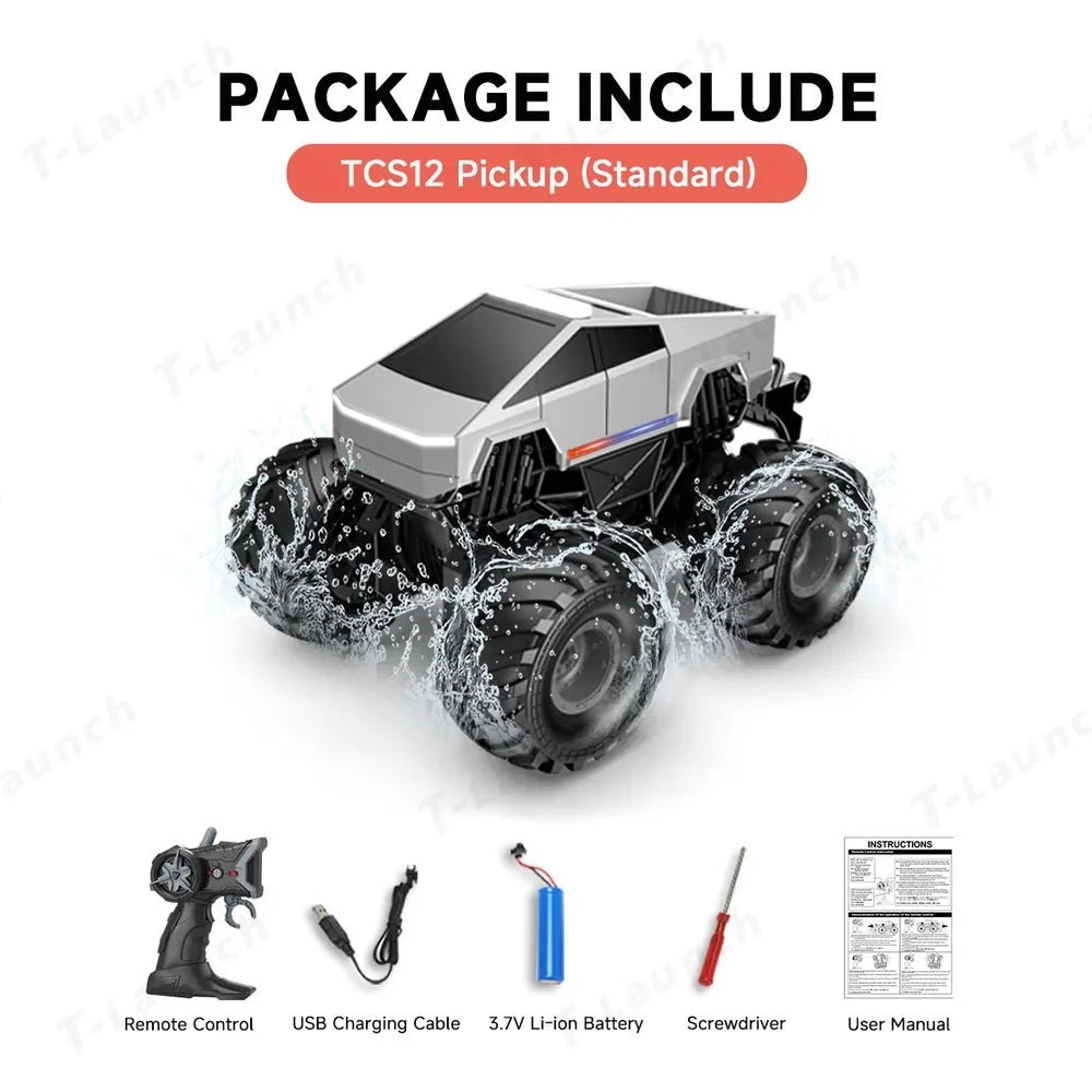 1:20 Scale Cybertruck-Inspired Amphibious RC Toy Car — 4WD Off-Road All-Terrain Truck