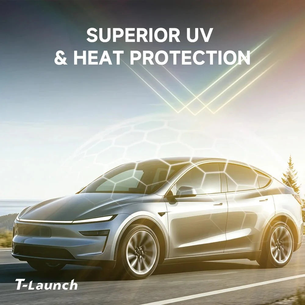 Retractable Roof Sunshade with Dual 1/4" Mounts and Magnetic Points for Tesla Model Y (2020+)