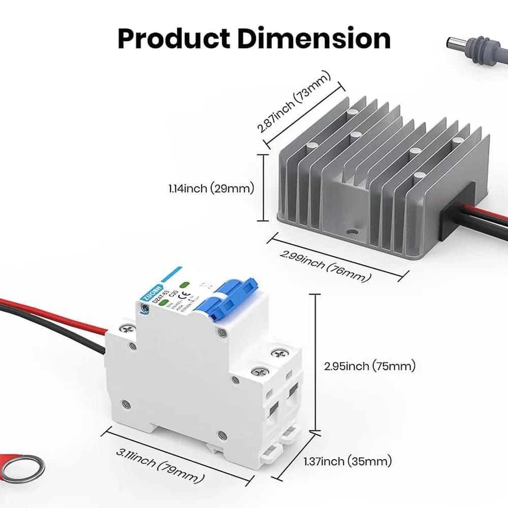 12V/24V to 57V Power Adapter with Switch for Starlink Gen 3 – Ring Terminal