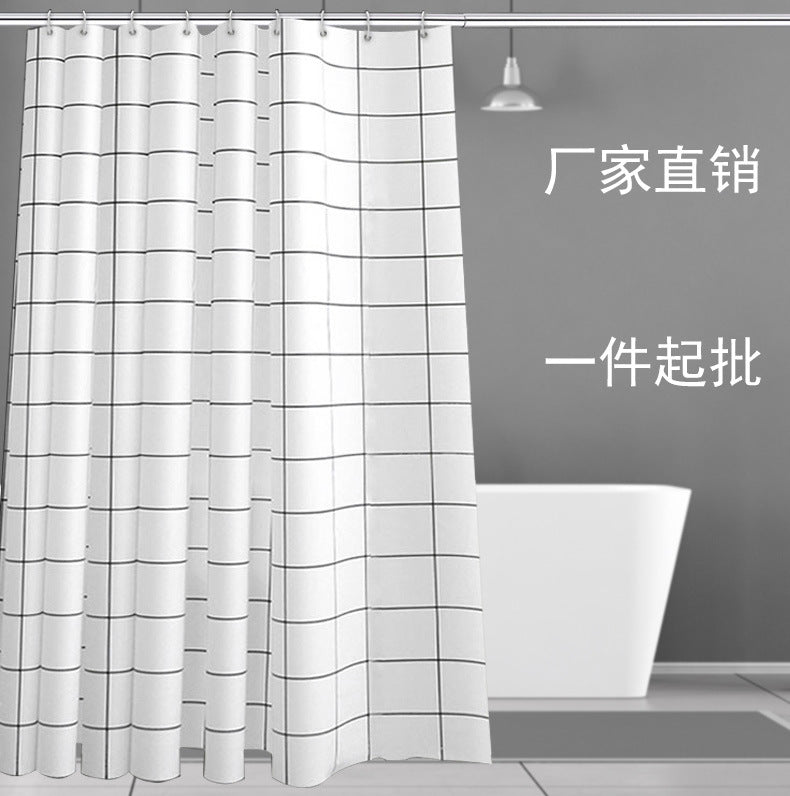 1Minimalist Checkered Shower Curtain Miroken