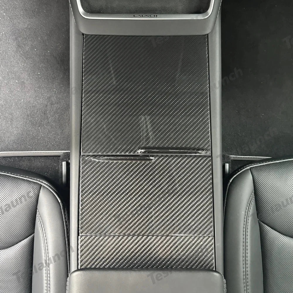[Real Carbon Fiber] Center Console Panel Cover for Tesla Model YL 2026+
