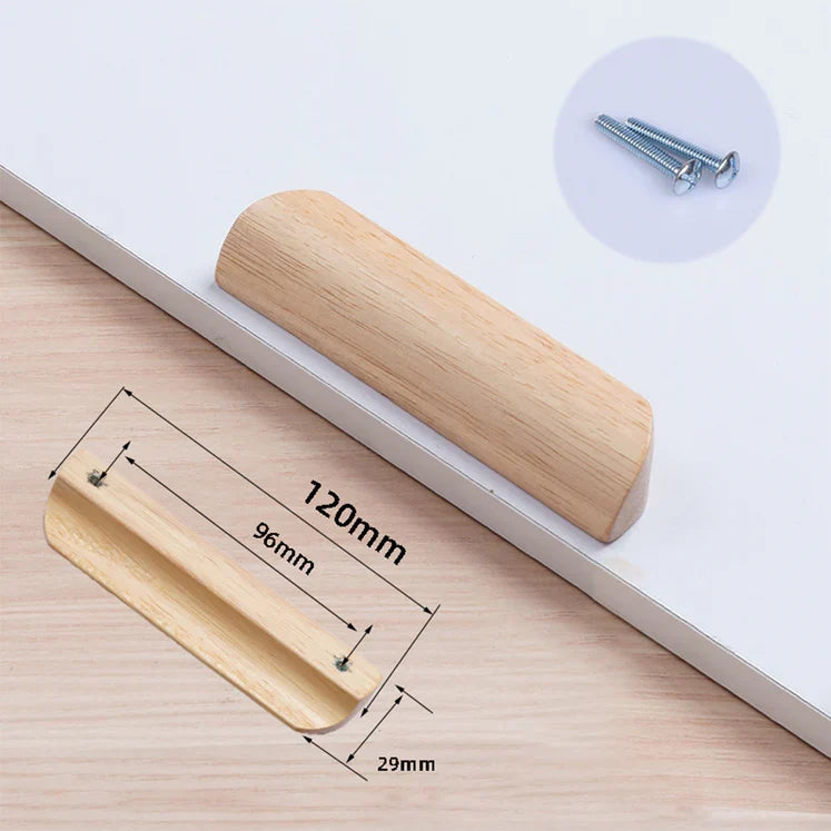 Modern Solid Wood Finger Edge Pulls for Cabinets and Drawers