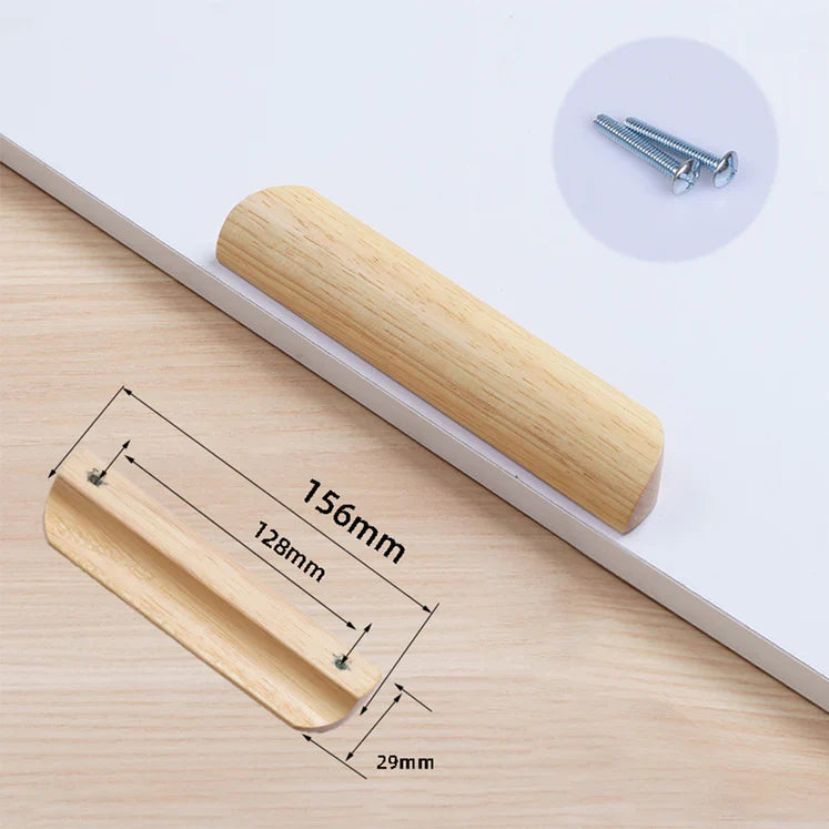 Modern Solid Wood Finger Edge Pulls for Cabinets and Drawers