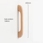 Soft Modern Solid Wood Curved Arch Cabinet Pulls