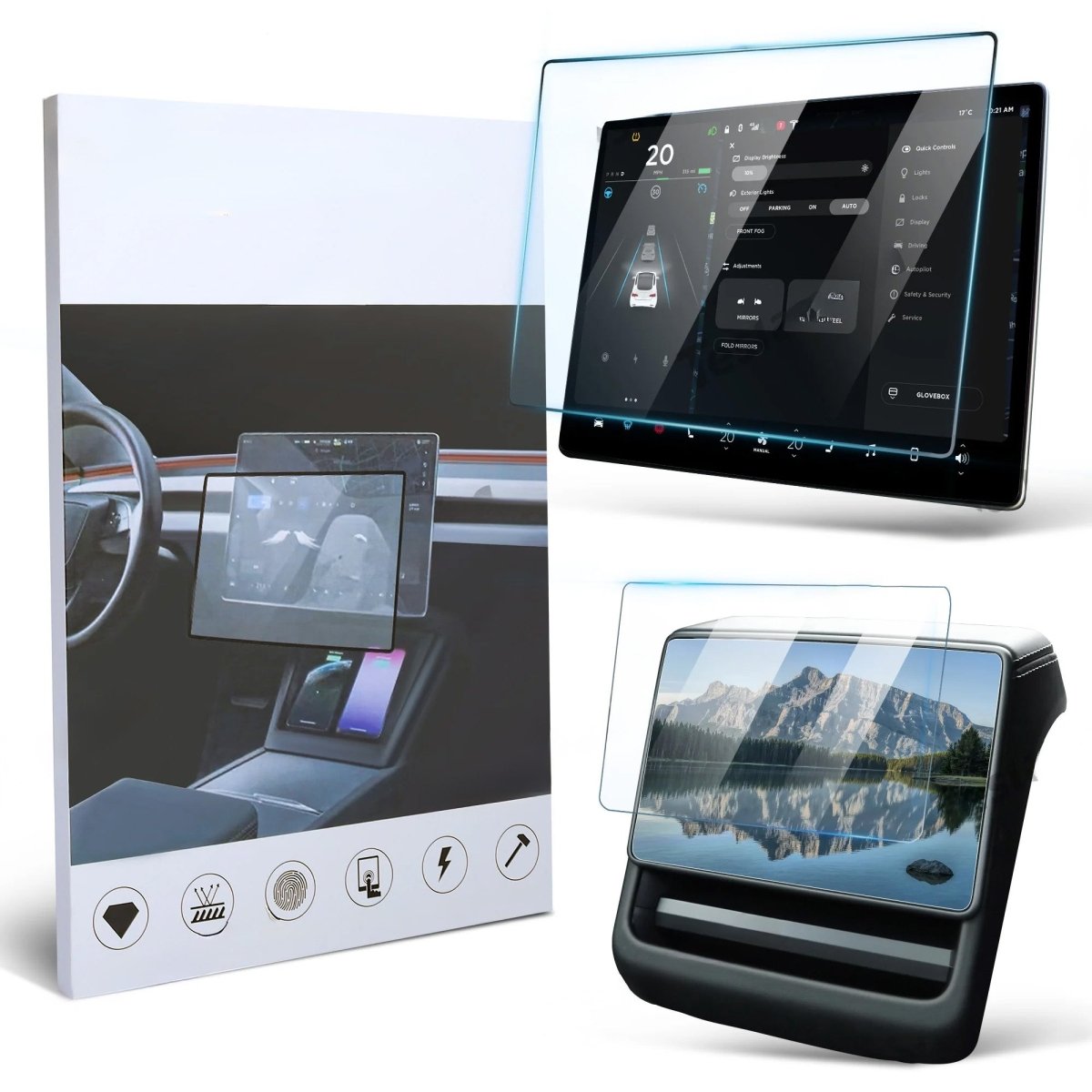 2024+ Model 3 Highland Tempered Glass(9H) Screen Protector For Tesla