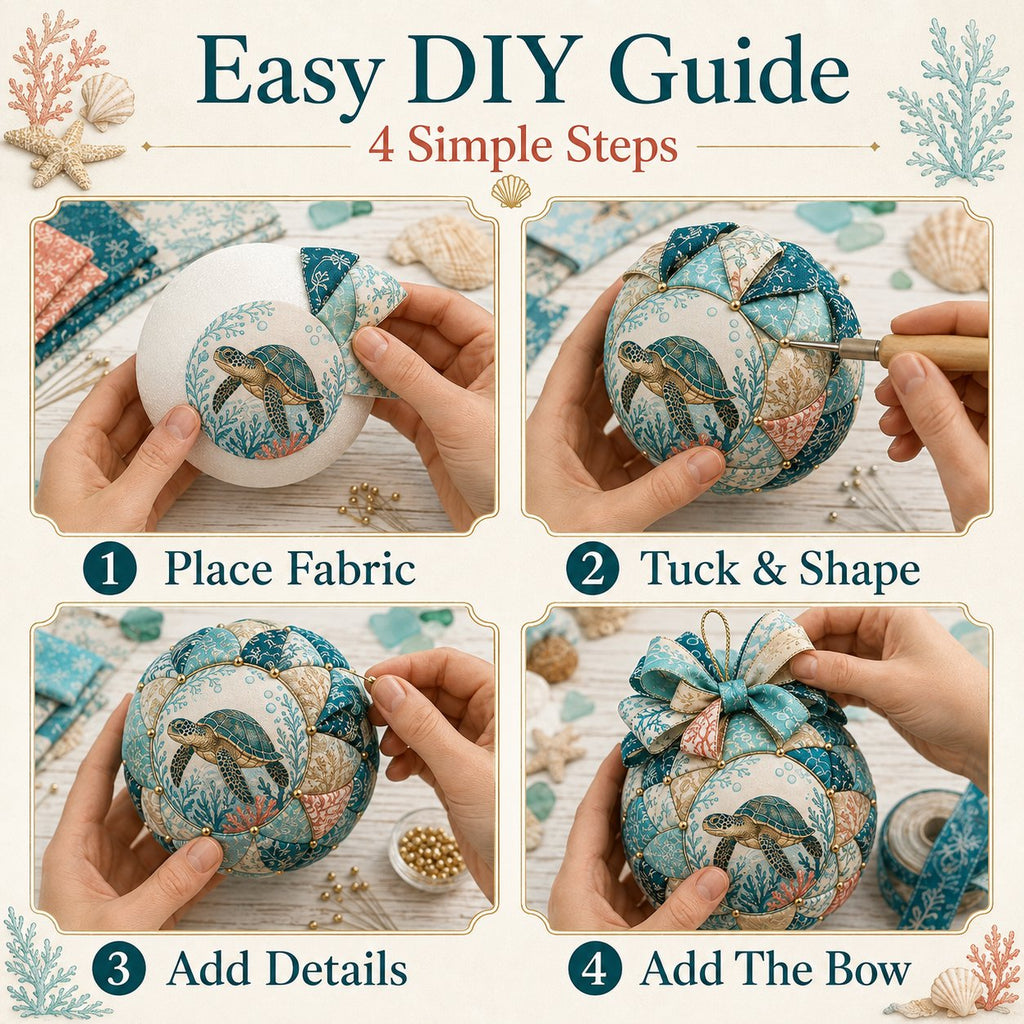 Beginner-Friendly DIY Ocean Treasures Patchwork Ornament Kit Collection
