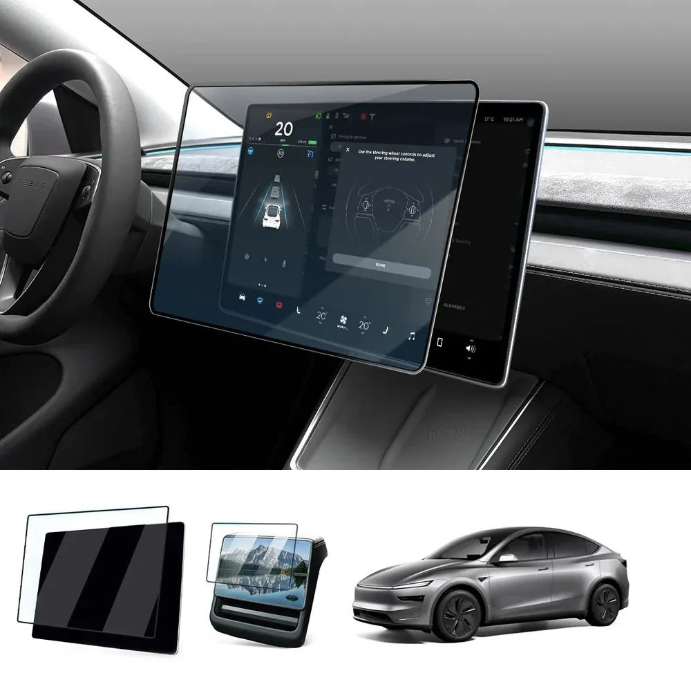 16" Front & Rear 9H Tempered Glass Screen Protector for Tesla Model Y Juniper 2026+