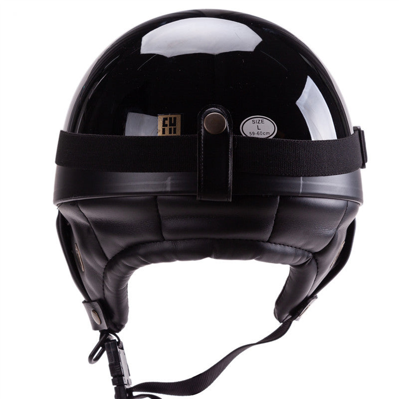 1Vintage-Style Open-Face Motorcycle Helmet with Goggles Miroken