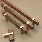 Architectural Square Walnut Wood Cabinet Pulls