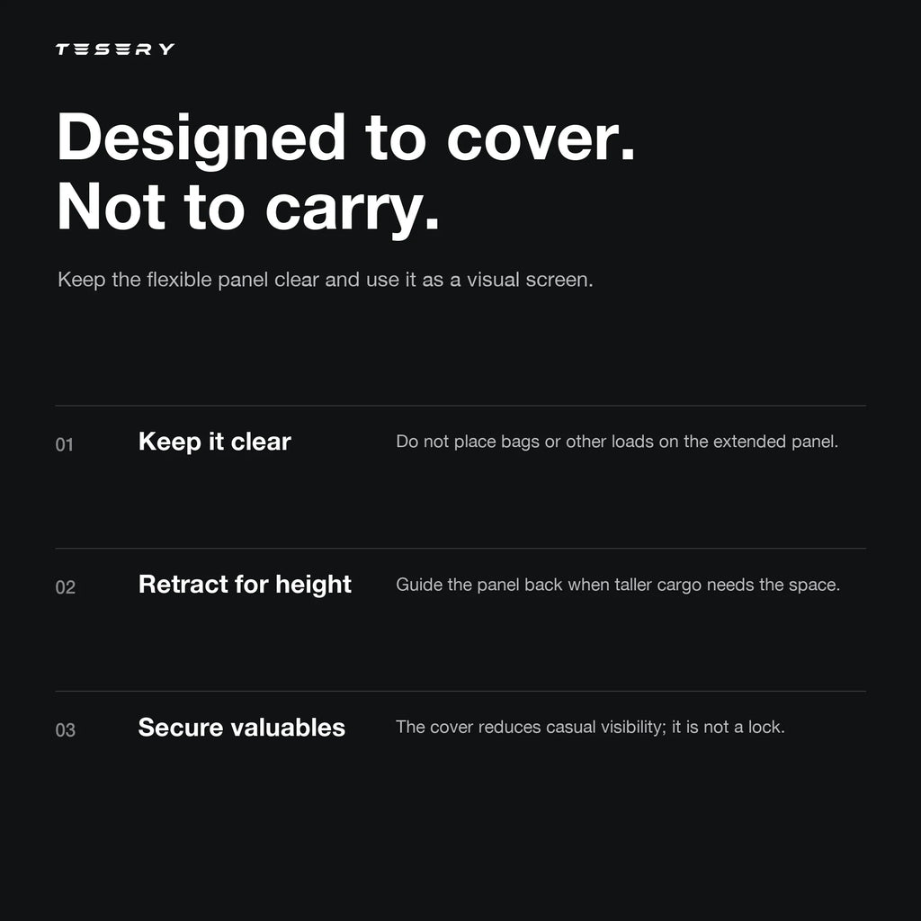 Retractable Cargo Cover for Model Y Juniper