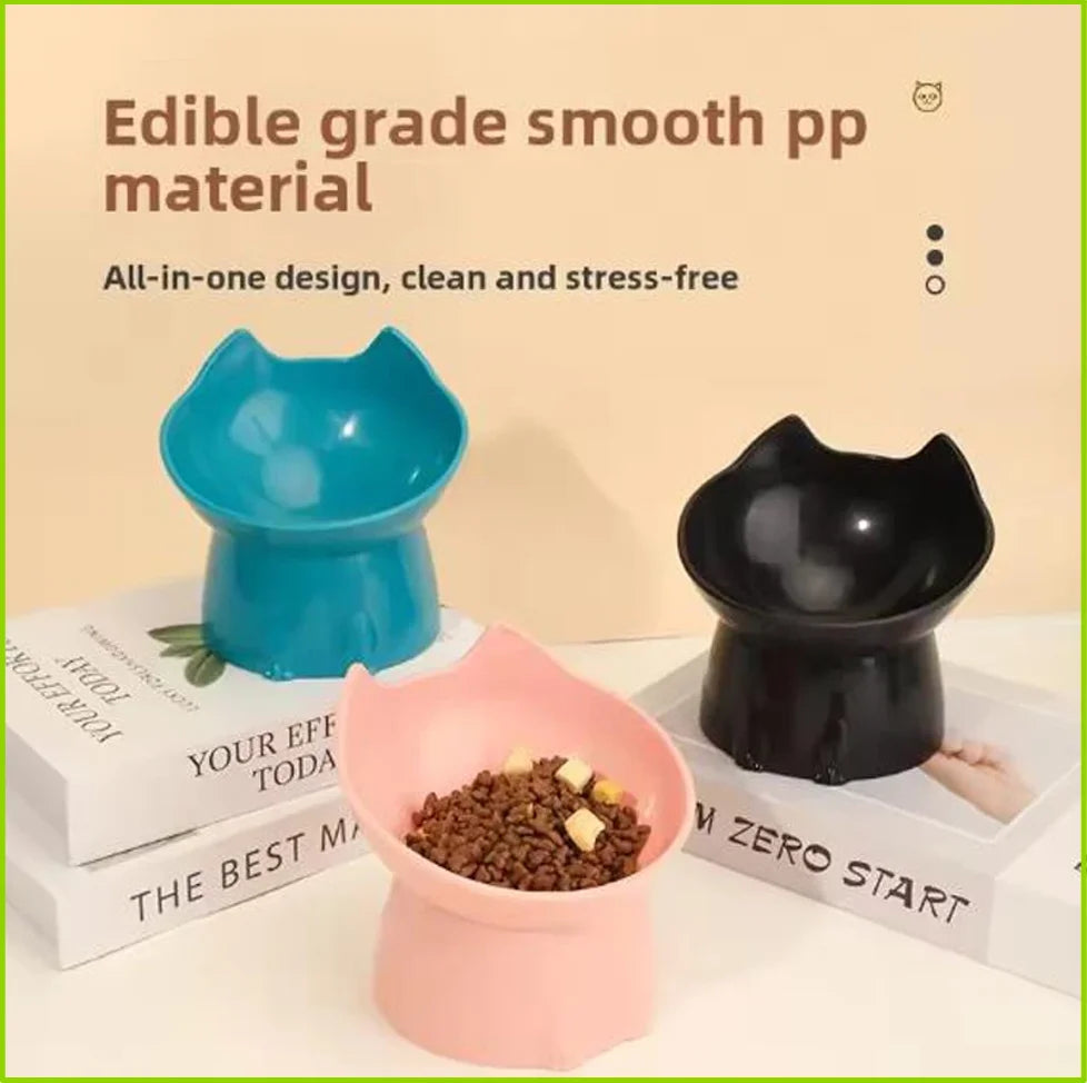 Raised Tilted Cat Bowl, Anti-Tip