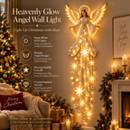 Lighted Christmas Angel Wall Decor – Glowing Star Cascade Holiday Decoration