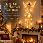 Lighted Christmas Angel Wall Decor – Glowing Star Cascade Holiday Decoration