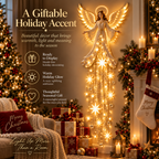 Lighted Christmas Angel Wall Decor – Glowing Star Cascade Holiday Decoration