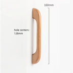 Soft Modern Solid Wood Curved Arch Cabinet Pulls